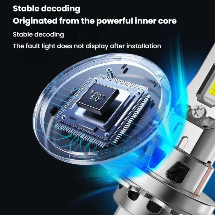 2pcs 6000K Mini Car Plug-in Integrated LED Headlights, H7