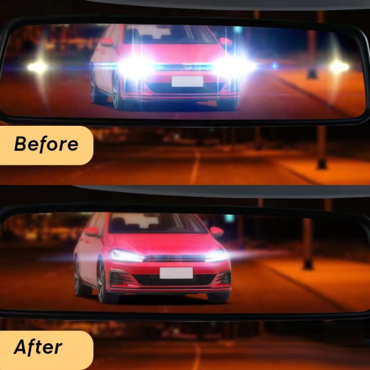 Rearview mirror with anti-glare film, reduced light glare in night traffic