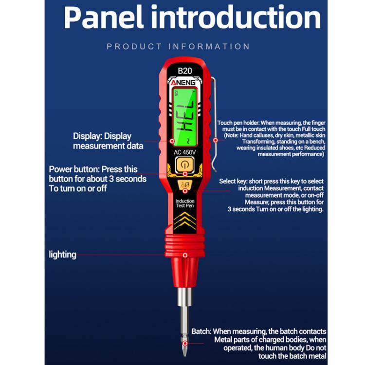 ANENG Multifunctional High-Precision Breakpoint Digital Display Test Pen
