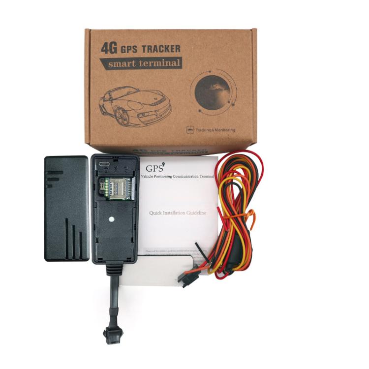 4G GPS tracker kit with smart terminal box, wiring harness, and GPS unit