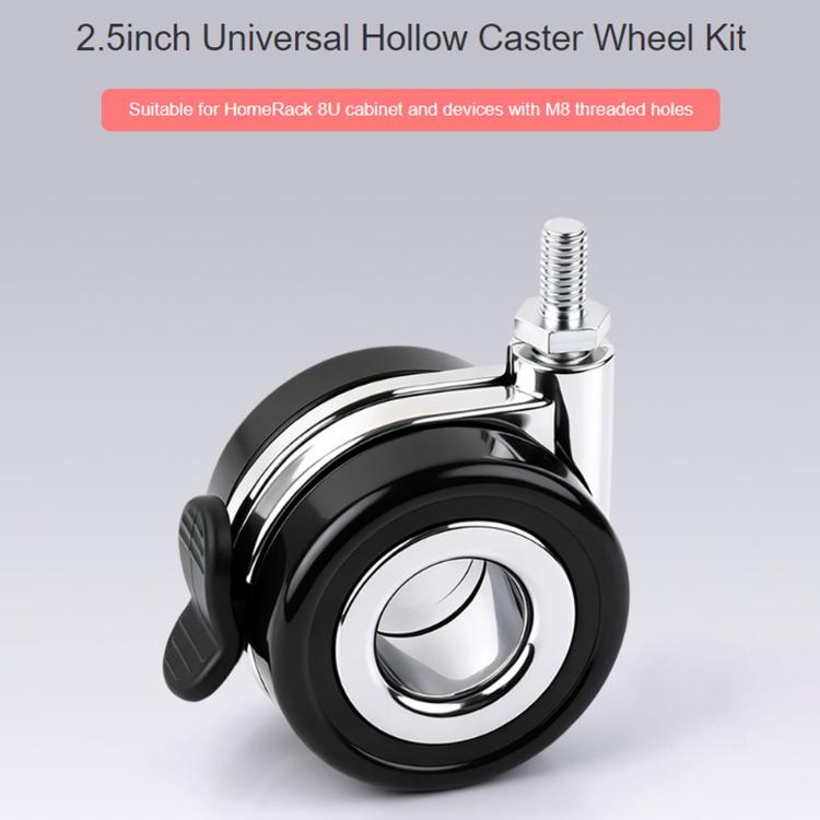 Waveshare For HomeRack 2.5-inch (60mm) Hollow Caster Wheel Kit With Brakes