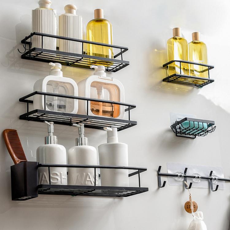 Wall-mounted Punch-free Bathroom Toiletry Storage Rack