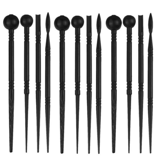Soft Pottery Clay Indentation Sculpting Pen DIY Baking Flipper Stick Pottery Clay Flower Modeling Tool, 3sets Sculpting Pen