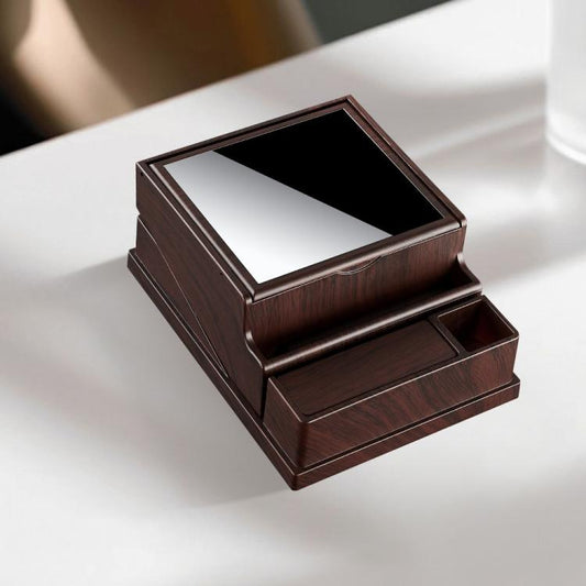 Vintage Style 40-Count Automatic Cigarette Box with Built-in Lighter Slot