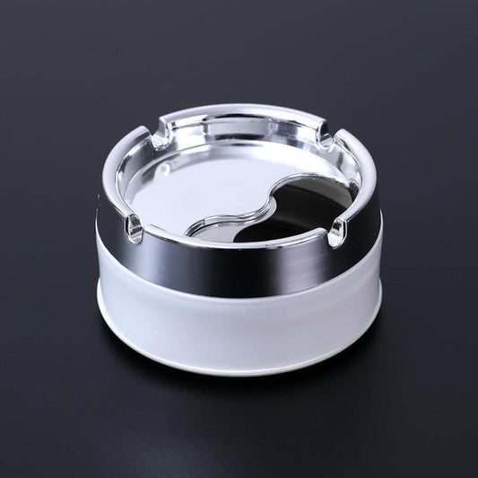 Rotating Sealed Ashtray with Lid Windproof Electroplated Finish Desktop Ashtray