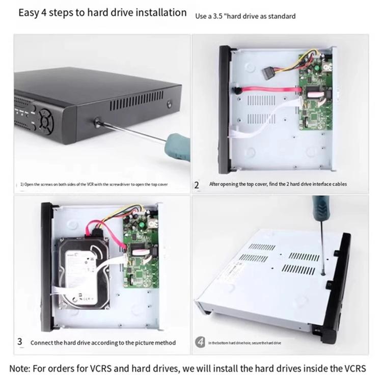 DVR recorder open chassis for installing a 3.5-inch hard drive