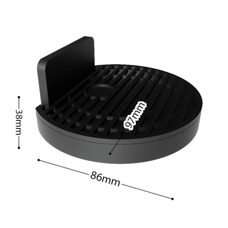 Black drip tray base pad, approximately 86mm diameter and 38mm height