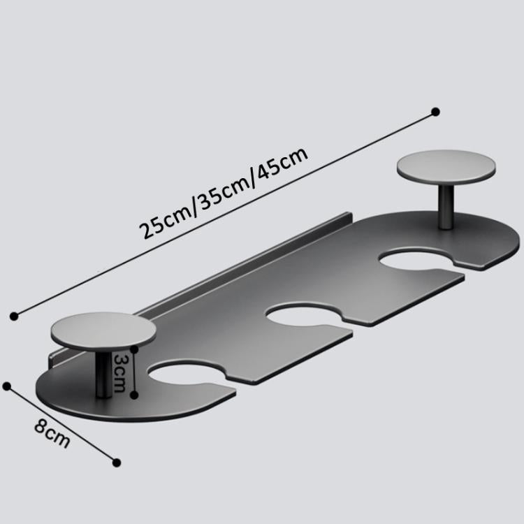 Under-cabinet stemware holder rack with three cup-shaped holders
