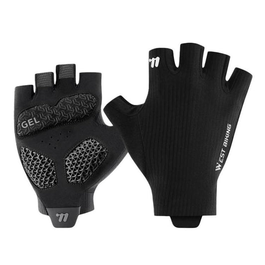 WEST BIKING YP0211274 3D Printed Half Finger Cycling Gloves Shock-Absorbing Anti-Slip Riding Gloves, M, L, XL, XXL