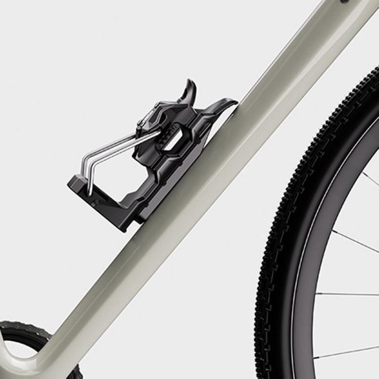 Black anti-slip cup holder mount with locking cradle for handlebars