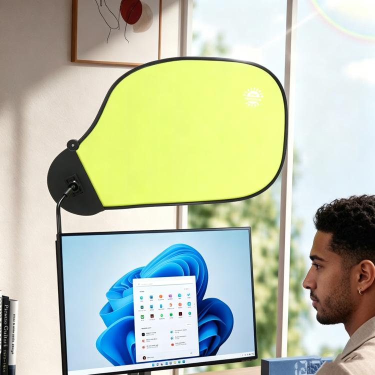 Car windshield sunshade, lime green anti-glare panel with suction mount