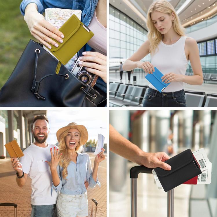 Multi-functional card and coin pouch wallet with wrist strap, shown in use