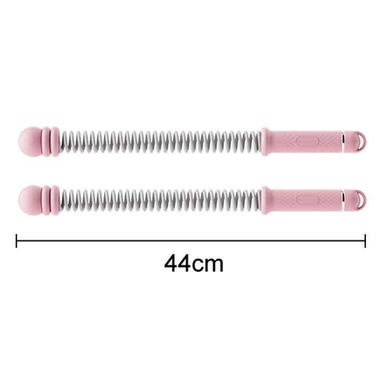Pair of pink cordless battle ropes, 44 cm length, foam end grips and spring coils