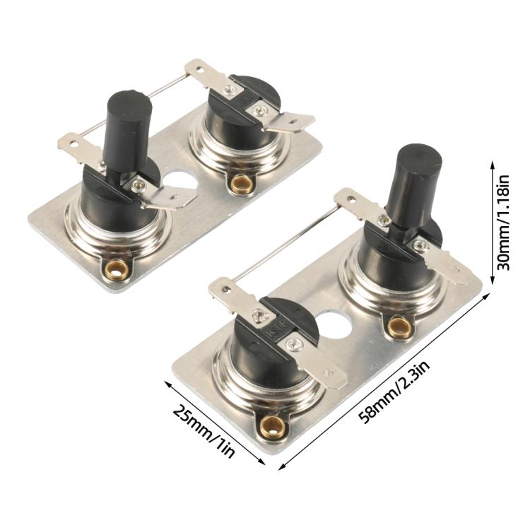 RV water heater thermostat and hi-limit switch kit with two sensors on metal plates