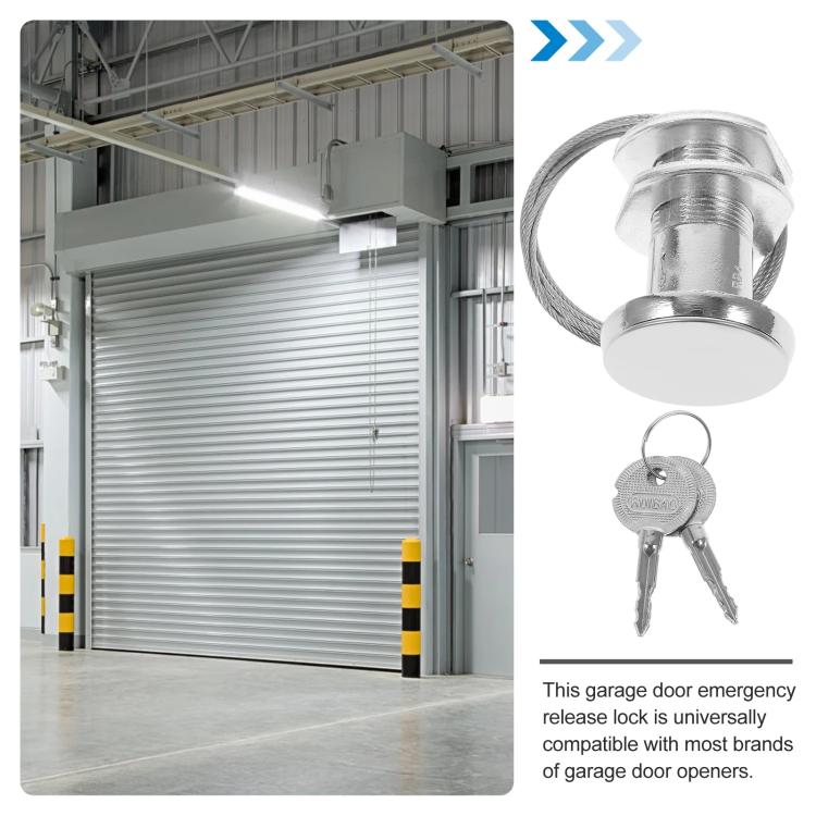 Garage Emergency Lock With Cable & Cover Manual Garage Door Lock With Cross Key
