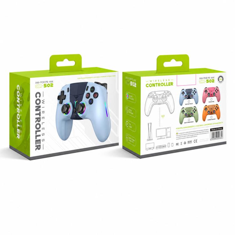 PS5 wireless gamepad controller box set, green and white packaging with controller icons