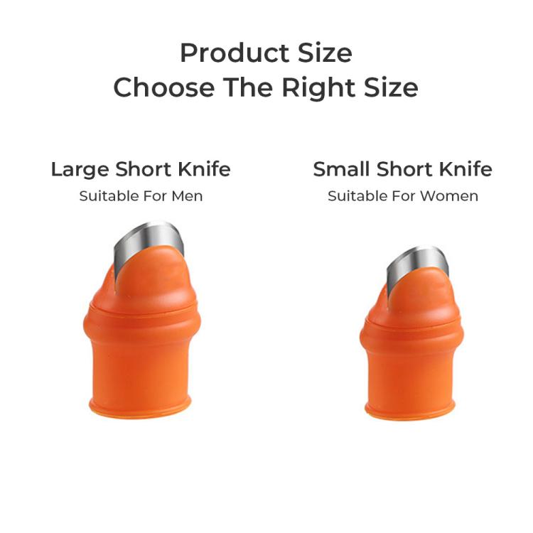 Large and small orange thumb knife cutter guards with anti-cut finger sleeves