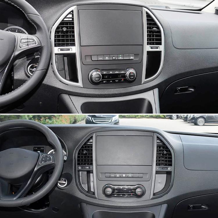 Mercedes-Benz air conditioning vent area with central display and side vent grilles