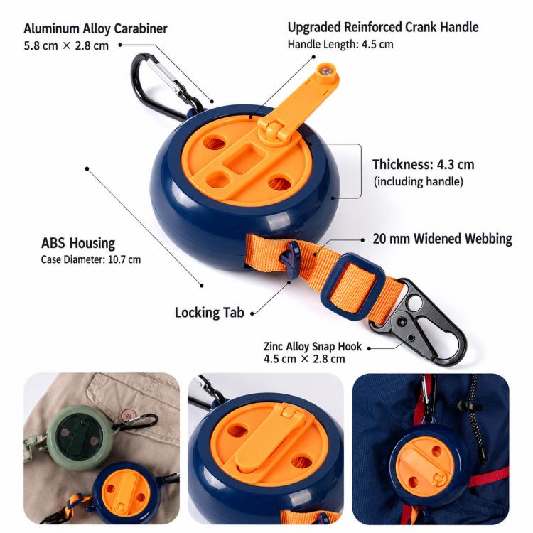 AOTU AT6717-A Portable Retractable 4.1m Clothesline With 41 Hanging Holes Windproof Laundry Line