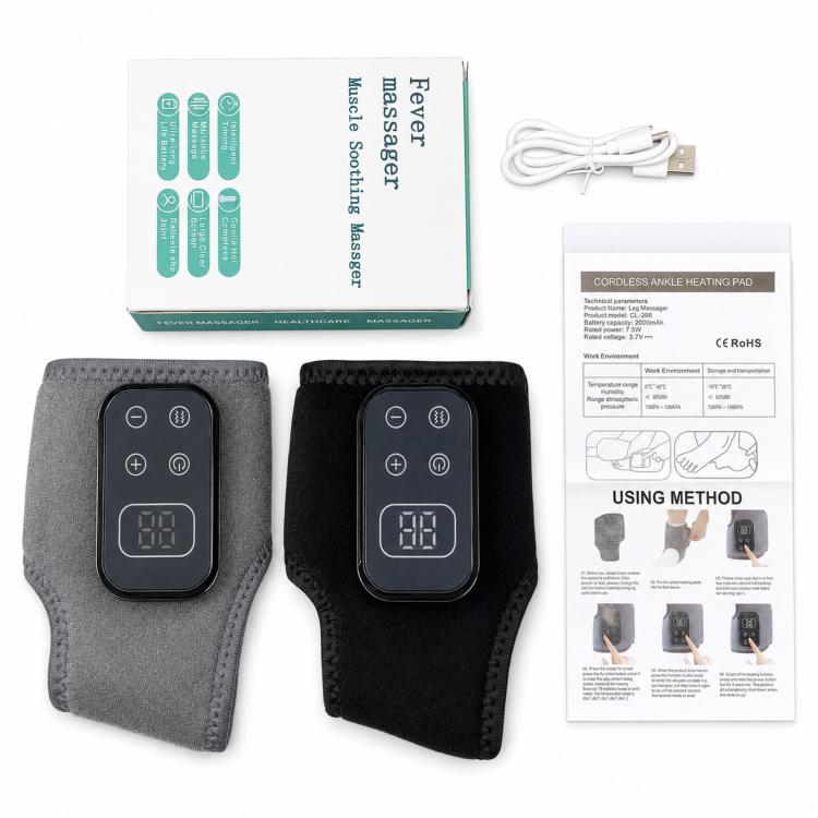 Ankle Heating Pad With Vibration Massager 6 Heat Levels 5 Modes Cordless Brace