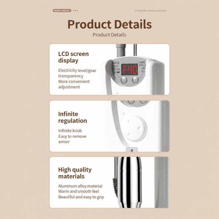 Nail drill control panel with LCD speed screen and adjustment buttons