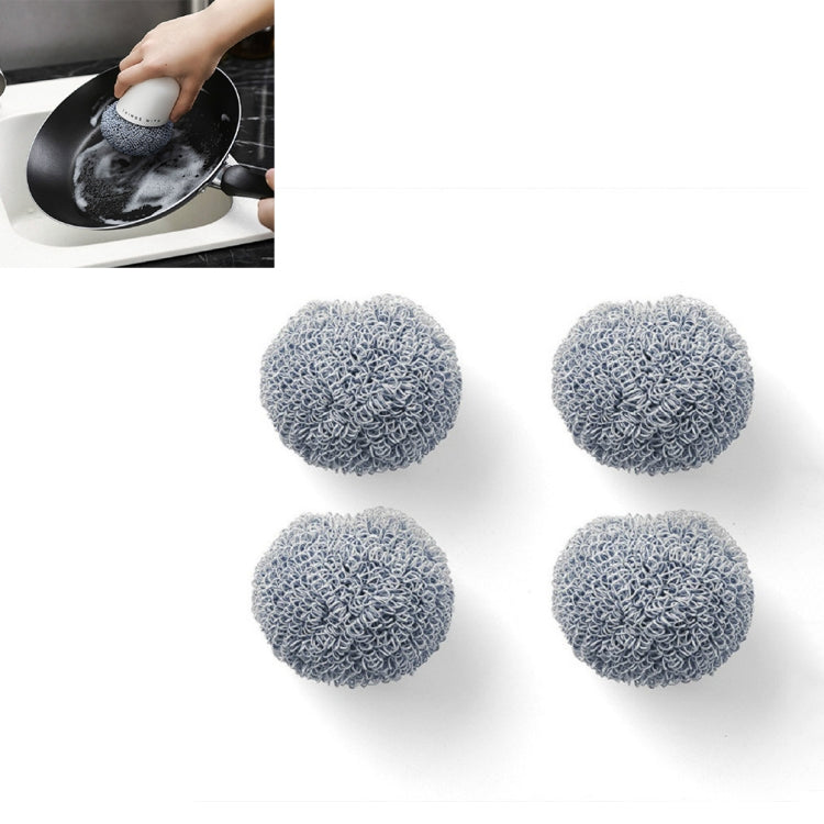 Blue scouring brush replacement heads, 4 round mesh pads for pot and dish cleaning