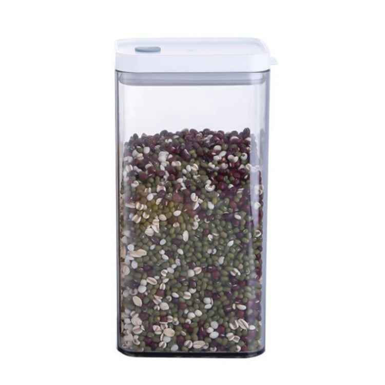 Transparent sealed food storage jar with lid, filled with dried mixed beans