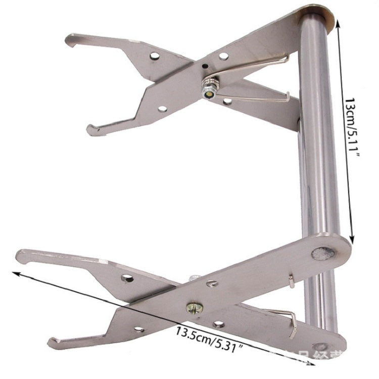 Stainless steel nest frame clip with tall spacer bar and adjustable arms