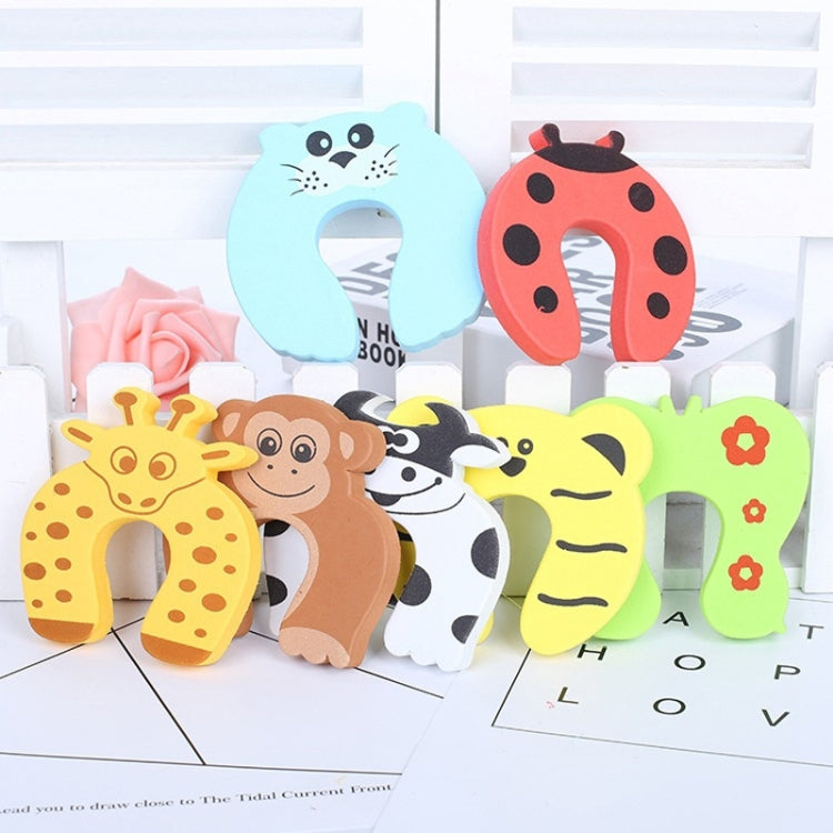Assorted cartoon animal door stopper finger safety guards, mix of colors