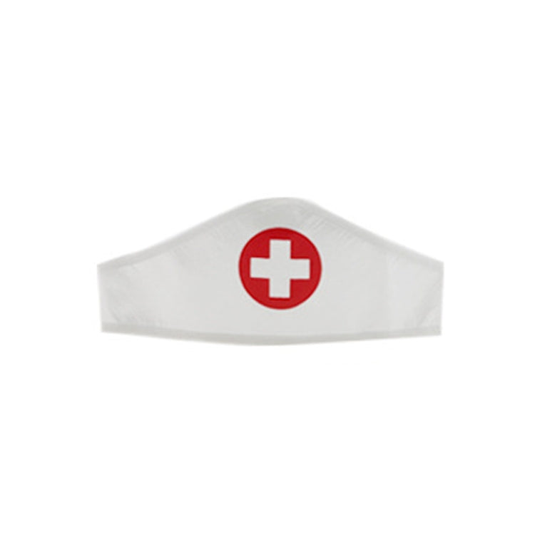 White doctor headband with red cross emblem
