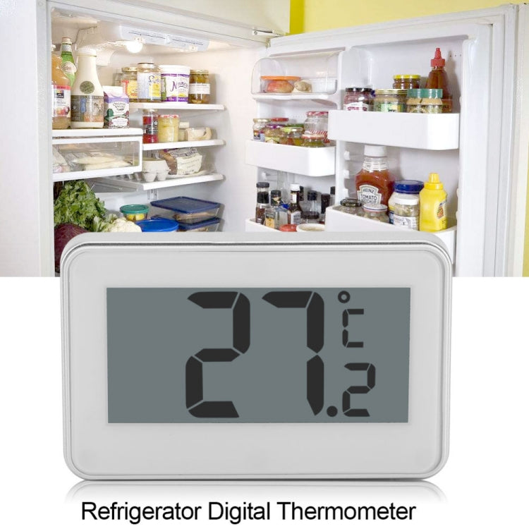 Large LCD Refrigerator Thermometer with Adjustable Stand Magnet Digital Thermometer, Thermometer White