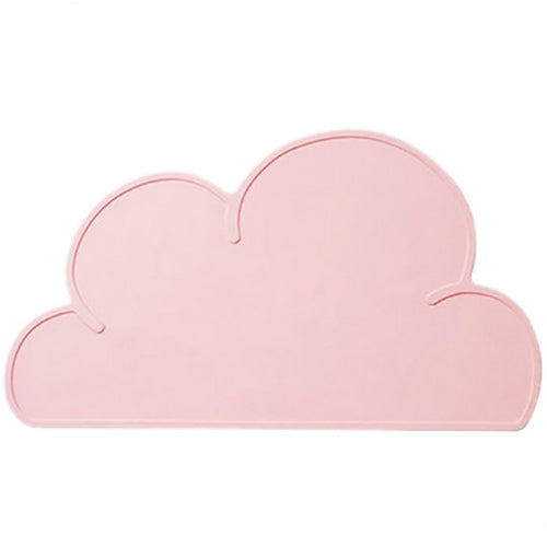 Cloud-shaped silicone placemat in pink, waterproof kids table mat