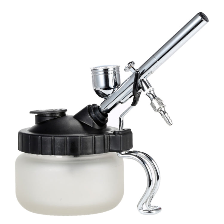 Airbrush cleaning pot bottle with spray gun and metal nozzle spout