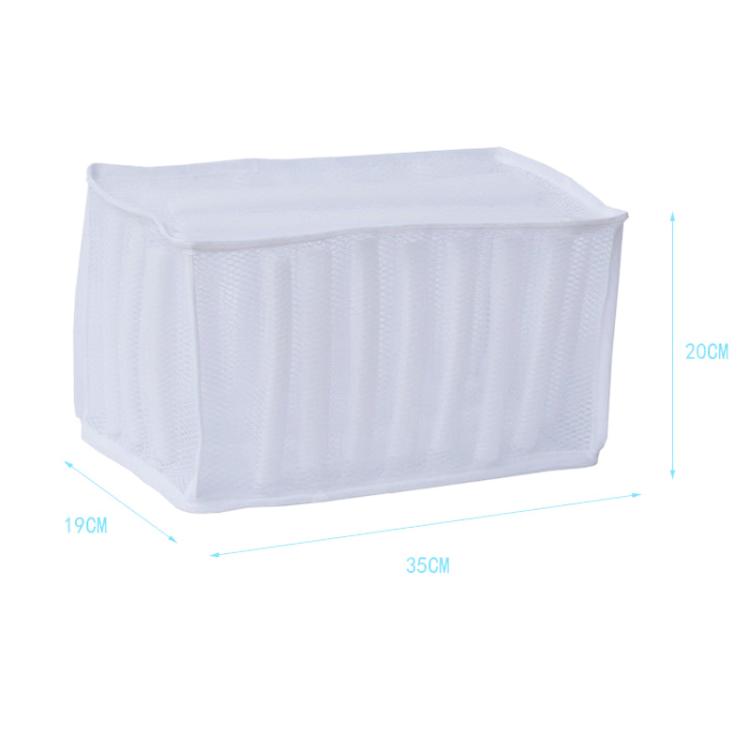 White mesh shoe laundry bag, 35cm x 20cm x 19cm