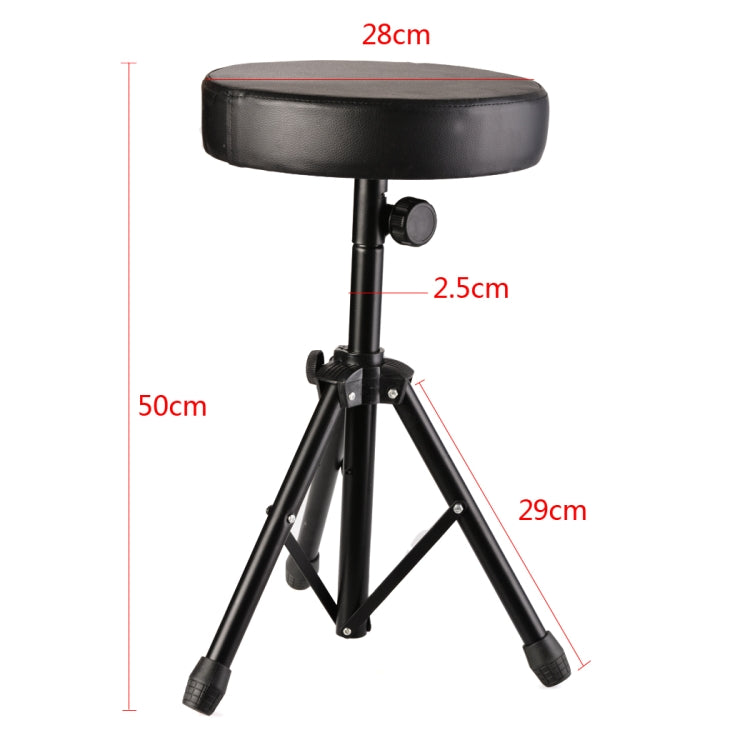 Adjustable bar stool with round padded seat and height-adjust base, full view