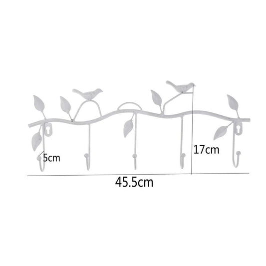 Wrought Iron Birds Pattern Decorated Simple Clothes Hooks