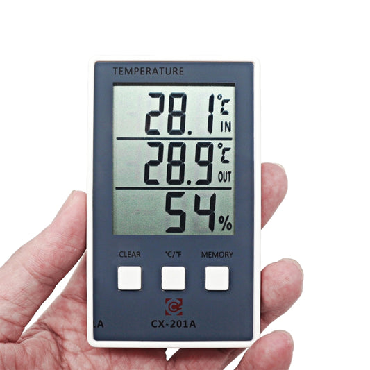 CX-201A LCD Digital Weather Station Thermometer Hygrometer Indoor Outdoor Temperature Humidity Meter with Temperature Sensor, CX-201A