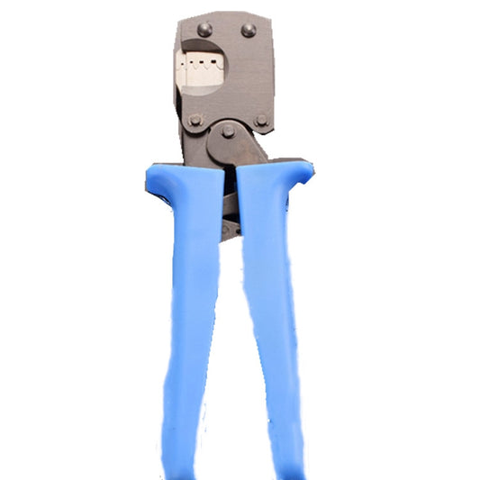 Crimping pliers for 2.54 plug spring terminals, blue handles, metal crimp die