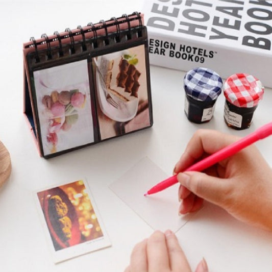 Calendar Style Desktop Standing Brand Name Folder Mini Desk 3 inch 68 Photos Album Book