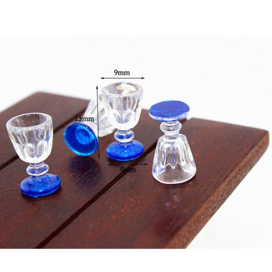 3 PCS Mini Transparent Goblet Glasses Beer Mug Doll House Model Accessories, Glasses Beer