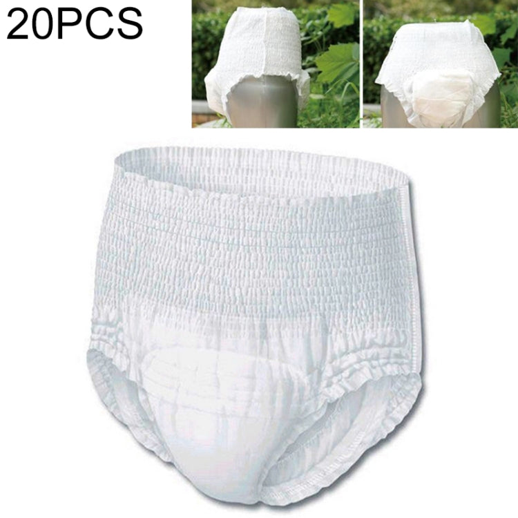 Pack of adult elastic underpants diapers, white briefs-style with elastic waistband