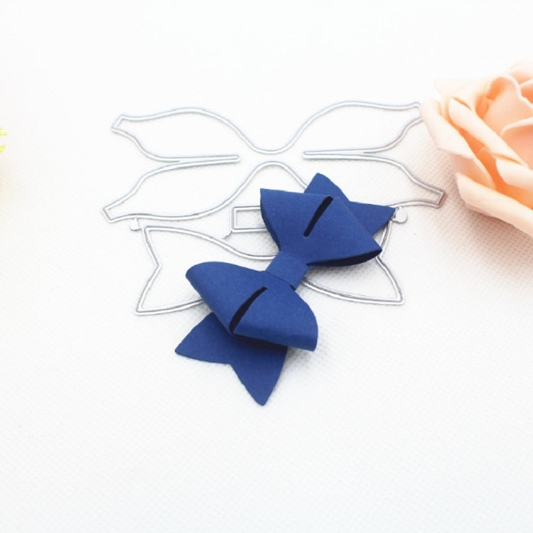 Bow scrapbook envelope paper mold with metal dies and navy 3D bow embellishment