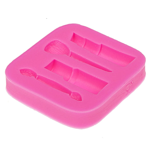 2 PCS Lipstick Eyebrow Pencil Makeup Tool Shape Silicone Fondant Cake Mold Chocolate Mold Clay Mold, Eyebrow Pencil Shape