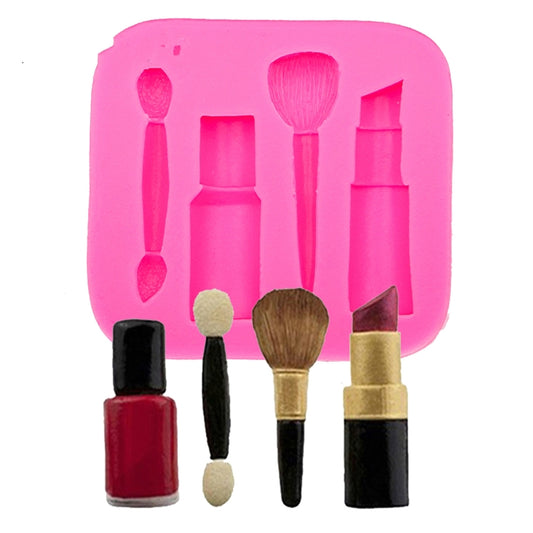 2 PCS Lipstick Eyebrow Pencil Makeup Tool Shape Silicone Fondant Cake Mold Chocolate Mold Clay Mold, Eyebrow Pencil Shape