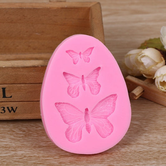 2 PCS Simulation Butterfly Fondant Silicone Mould Handmade Soap DIY Cake Decorating Chocolate Lace Baking Tools, 2 PCS