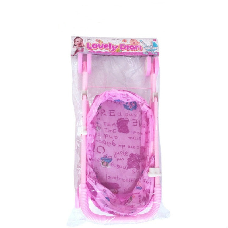 Children Doll House Toys Folded Canopy Iron Stroller, Iron Stroller