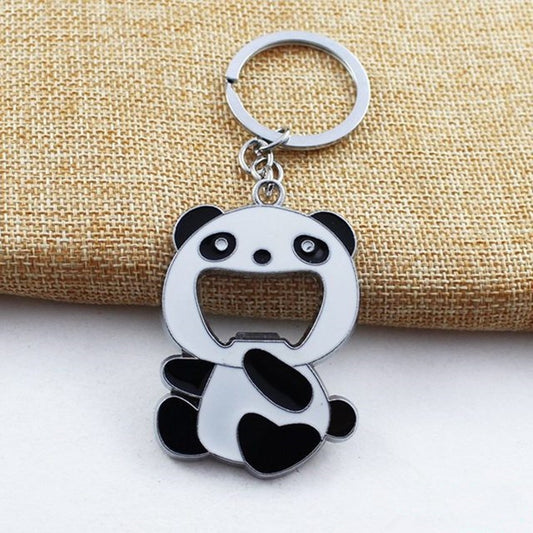 Cartoon Animal Shape Beer Bottle Opening Tool Opener Panda Keychain Pendant, Animal Shape Beer Bottle Opening