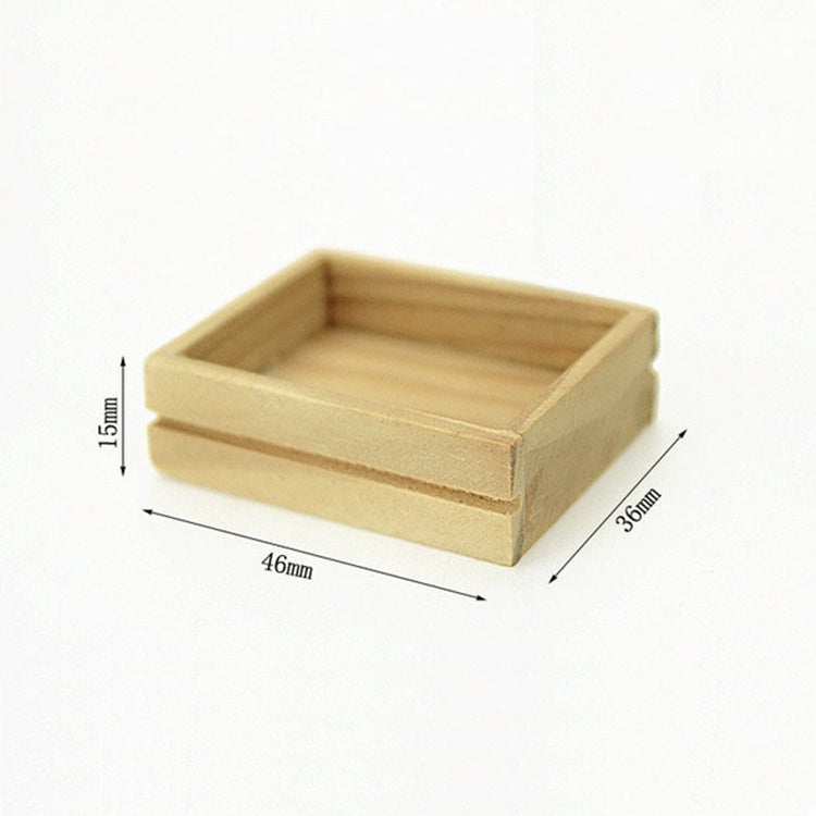Mini wooden open box, 46mm x 36mm x 15mm
