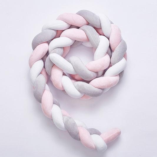 2M Pure Color Weaving Knot for Infant Room Decor Crib Protector Newborn Baby Bed Bumper Bedding Accessories