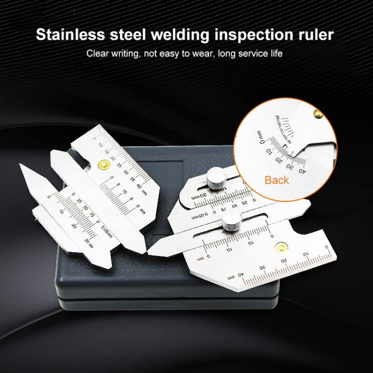 Stainless steel welding inspection gauge ruler with measurement scales